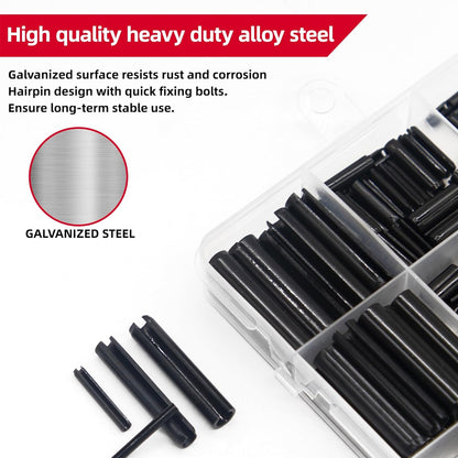435pcs Roll Pin Kit Slotted Tension Pins Split Dowels & Expansion Spring Pin