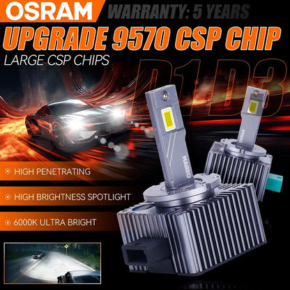 2 x OSRAM D1S LED Globes 12V 45W 6000K Headlight Original Osram D1S LED Bulbs