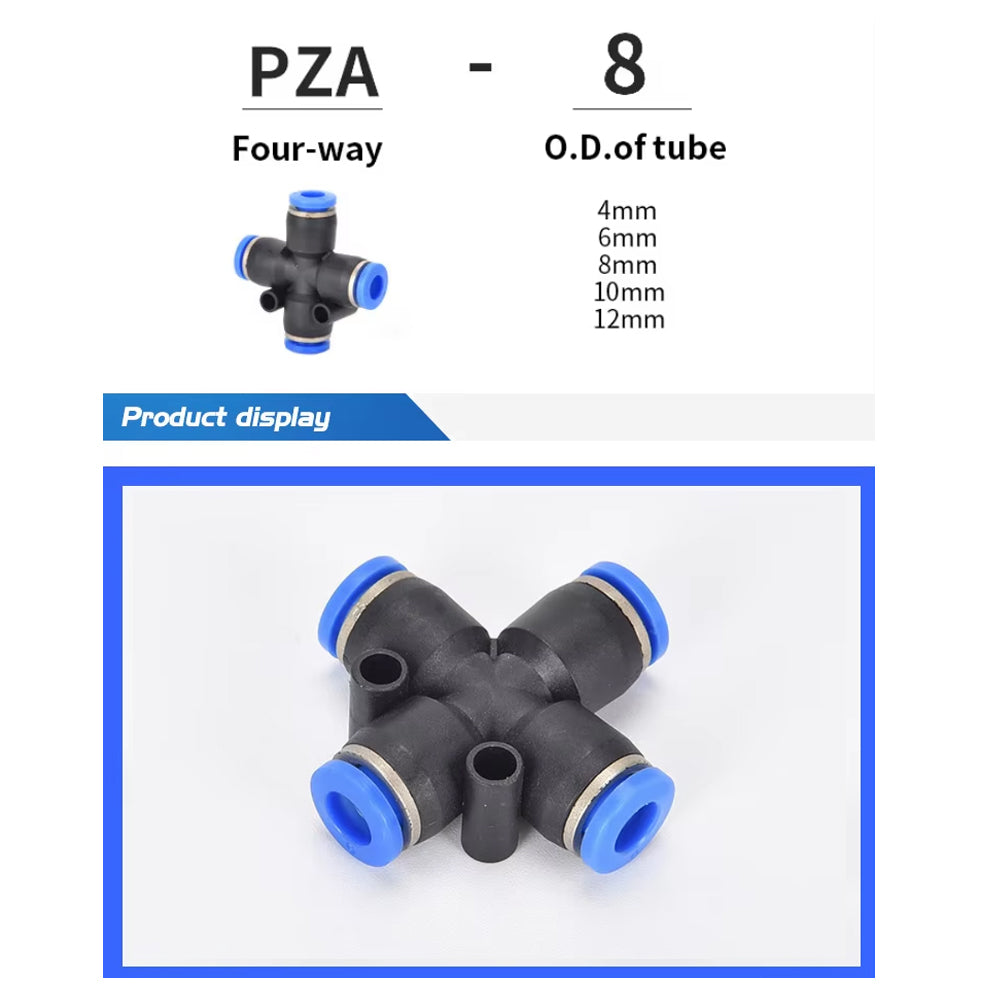 44pcs 8mm Air Pneumatic Connectors Fittings Kit with PE/PU//PV/PY/PZA Plugs