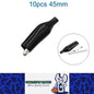 10 x Alligator Clips Clamps 45mm Black Crocodile Alligator Jumper Test clips