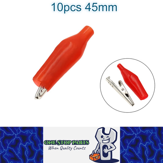 10 x Alligator Clips Clamps 45mm Red Crocodile Alligator Jumper Test clips
