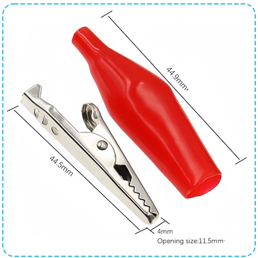 10 x Alligator Clips Clamps 45mm Red Crocodile Alligator Jumper Test clips