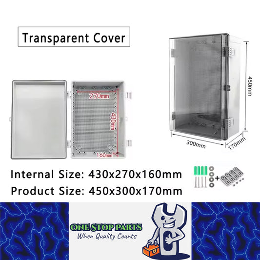 Waterproof Outdoor Electrical Box 450x300x170mm Plastic Enclosure Junction Box