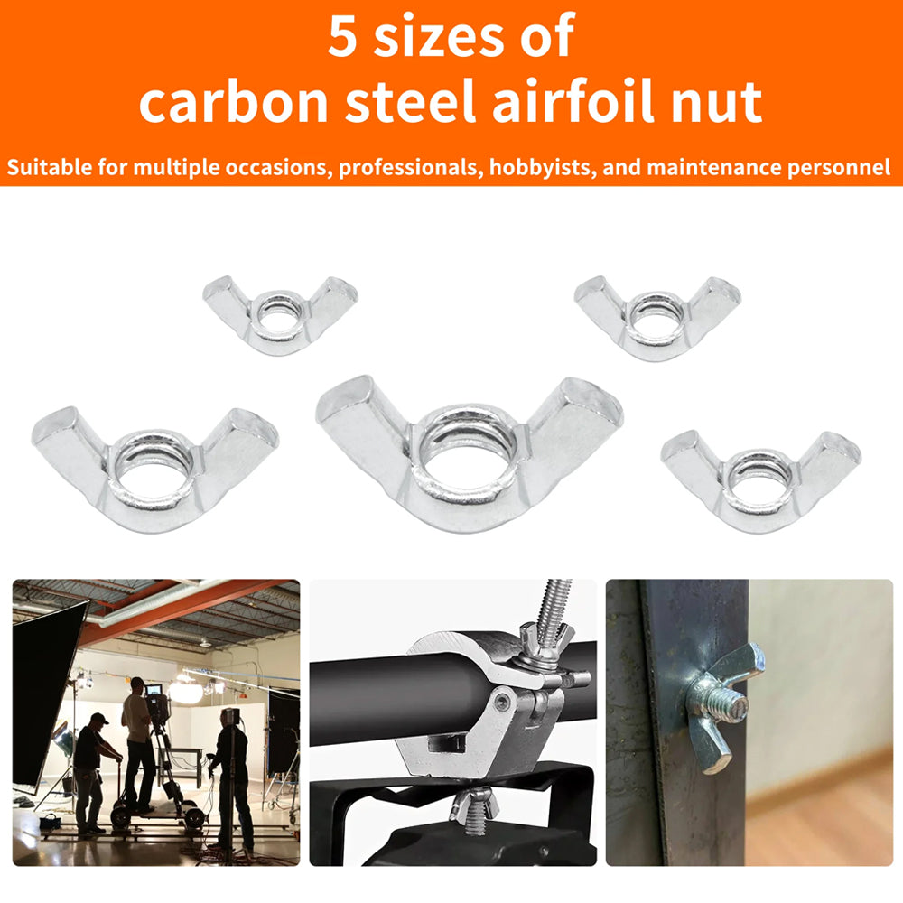 45pcs Wing Nuts Adjusting Thumb Butterfly Lug Nuts Fasteners M3 M4 M5 M6 M8 Kit