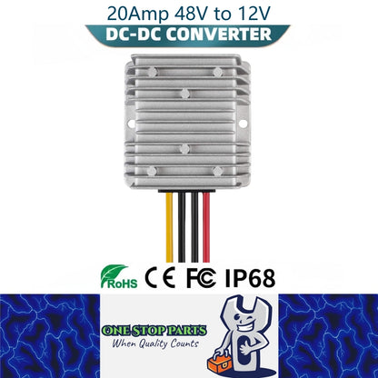 20Amp Heavy Duty Waterproof (30-60v) 48v - 12v Reducer Stepdown 48v to 12v 20A
