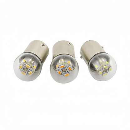 2 x Yellow G18 BA15S 1156 12V 12SMD 100LM LED Globes (2pcs)