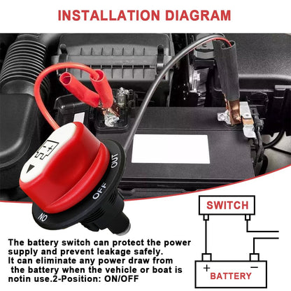 12V 50Amp Isolator Switch Battery Disconnect Switch for Motorbike Car Boat RV