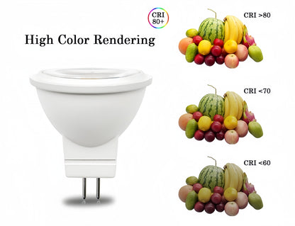 6 x MR11 3W LED Spotlight AC/DC 12V-24V 38 Degree 6000K Cold White Downlight