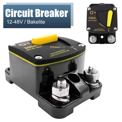80A Circuit Breaker 12-48V DC Waterproof Manual Reset for Marine Boat RV Yatch