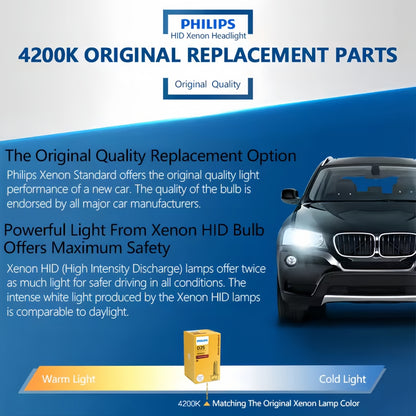 1 x PHILIPS D4S HID Xenon Globe 4200K Headlight Original Philips D4S HID Bulb