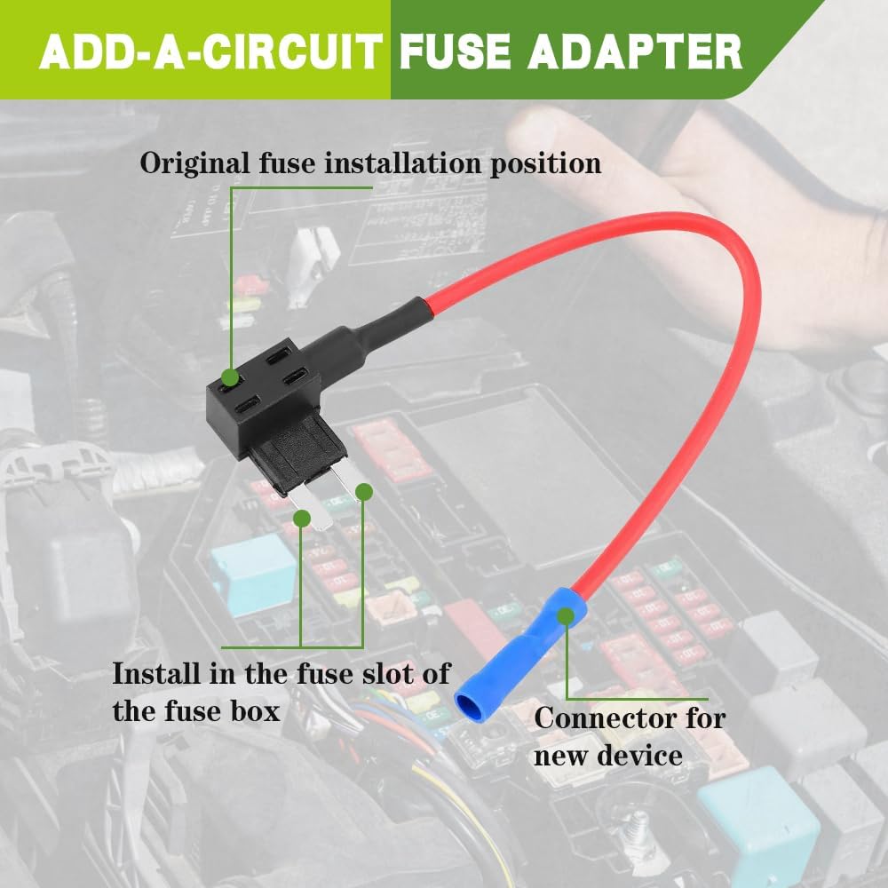 20 x Mini Blade Piggy Back fuse Connector with wire ideal for add on Accessories