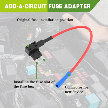 20 x Mini Blade Piggy Back fuse Connector with wire ideal for add on Accessories
