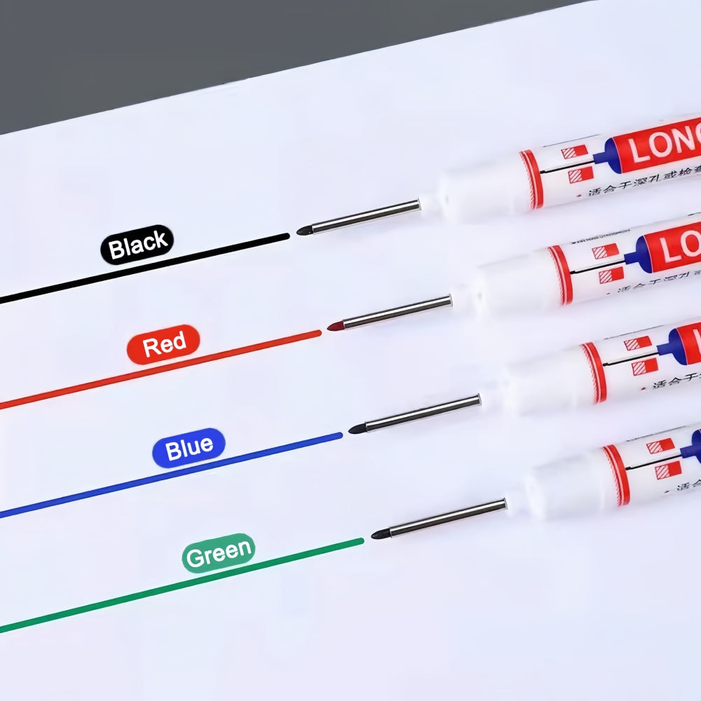 8pcs Mix 20mm Deep Hole Marker Pens 2xBlue/Green/Red/Black Long Tip Nib Markers