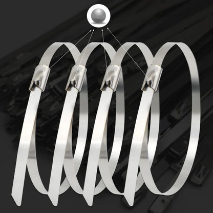 60 x 300mm Metal Self Locking Reusable Cable Ties Heavy Duty Zip Ties (60pcs)