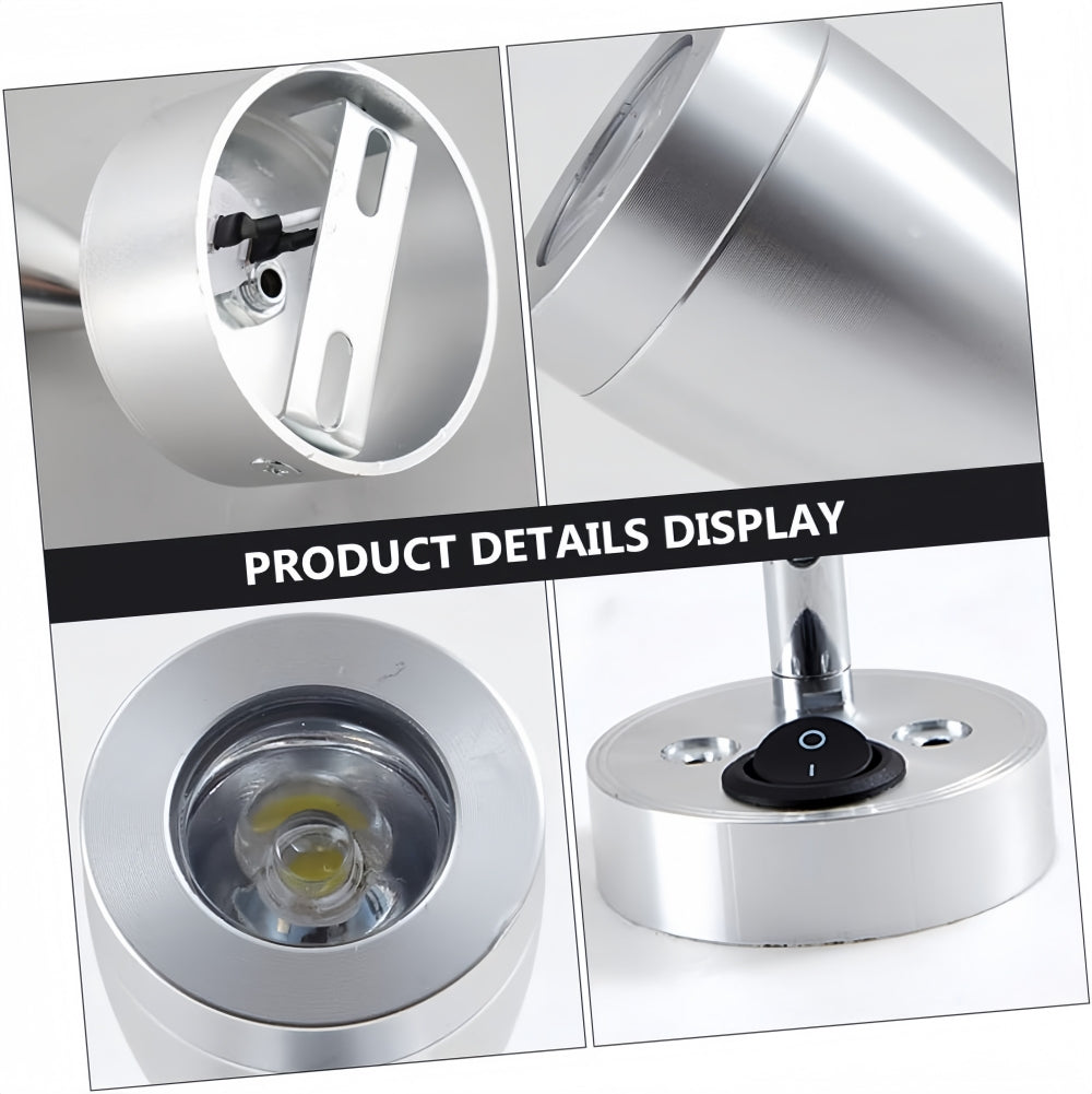 Pair 12V LED Bedside Reading Lights Warm White with Switch RV Camper Boat Lamp