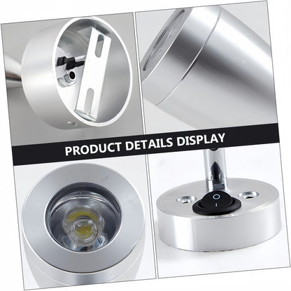 Pair 12V LED Bedside Reading Lights Warm White with Switch RV Camper Boat Lamp