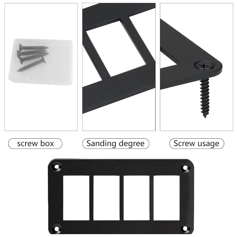 4 Gang Rocker Switch Panel Holder Alloy Frame suits 37 x 21mm Carling ARB Switch