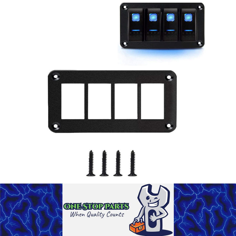 4 Gang Rocker Switch Panel Holder Alloy Frame suits 37 x 21mm Carling ARB Switch