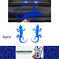 4 x Blue Car Reflective Sticker Safety Warning Mark Gecko Reflective Tape Strip