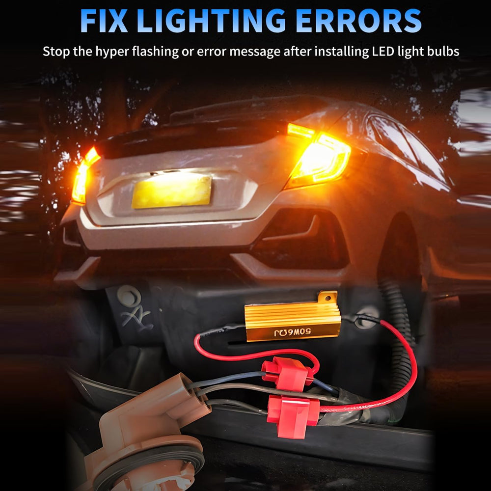 4 x 50W 6 Ohm LED Load Resistor Fix LED Blub Hyper Flash Turn Signal Blink Error
