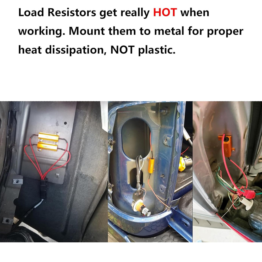 4 x 50W 6 Ohm LED Load Resistor Fix LED Blub Hyper Flash Turn Signal Blink Error