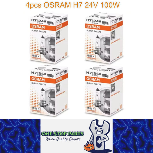 4 x Osram 24V H7 100W Halogen Clear Globes 3200K Truck Original Headlight (4pcs)