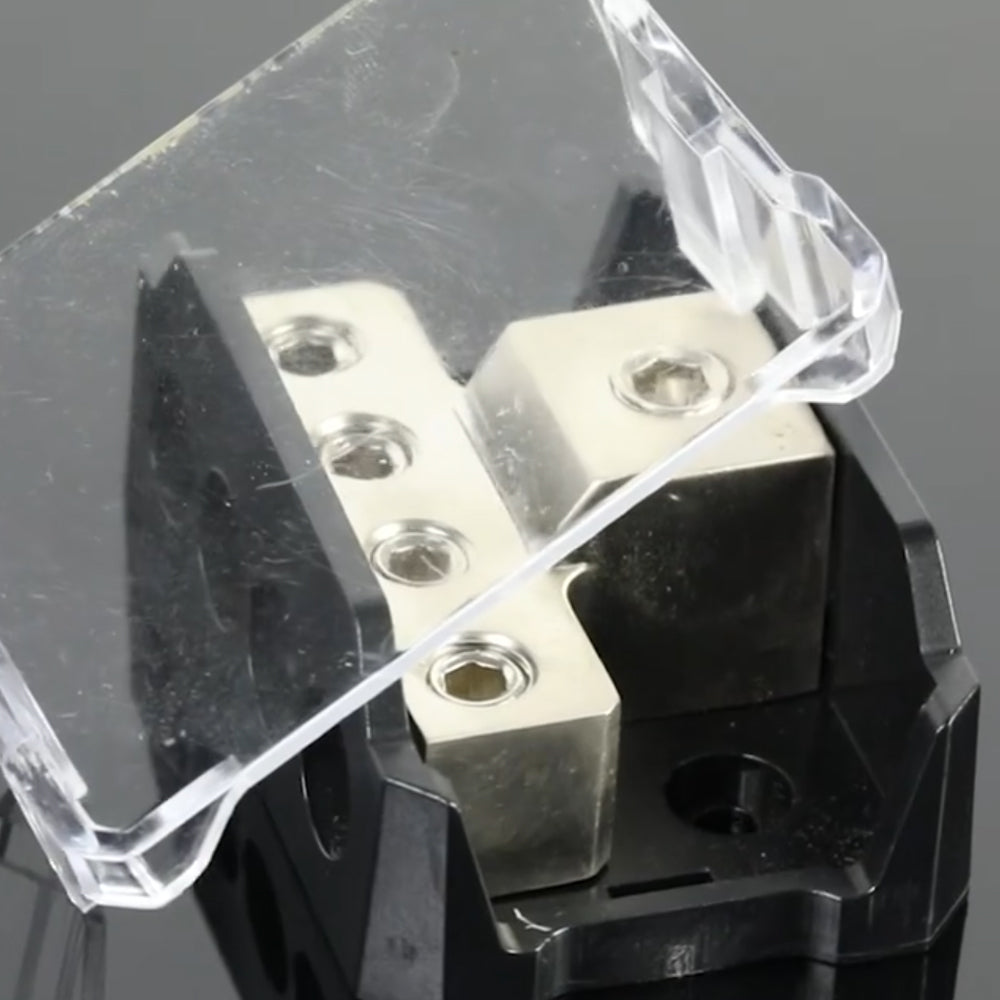 4 Way Power Distribution Block 1x 0/2/4 AWG Gauge in 4 x 4/8/10 Gauge Car Audio