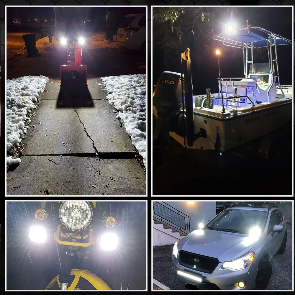 2 x White Led Work Light 75mm 12V 24V 6500K LED Spotlight Fog Lights 4WD Car SUV