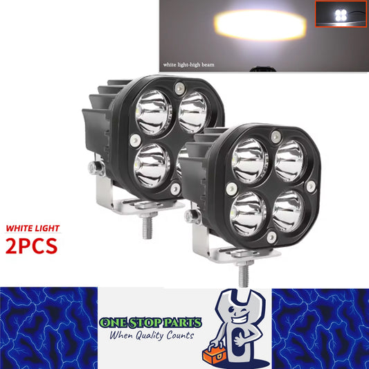 2 x White Led Work Light 75mm 12V 24V 6500K LED Spotlight Fog Lights 4WD Car SUV