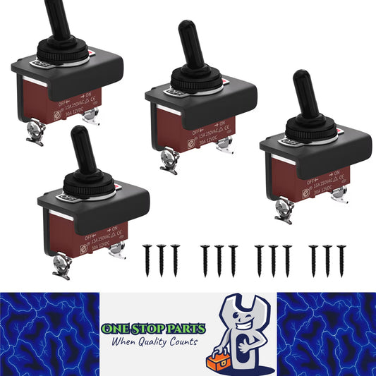4 x 30A Toggle Switch with Mounting Bracket Panel 12V On/Off 2 Pin SPST Switch