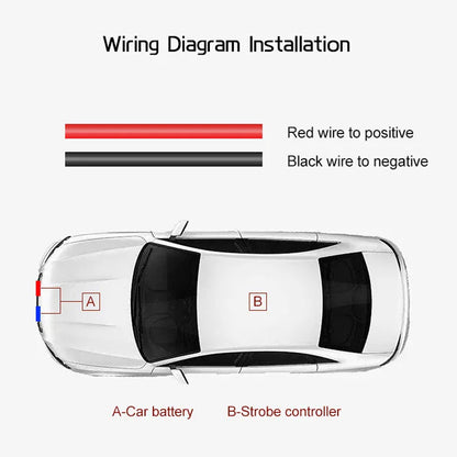 4 x Car Front LED Grille Lights White LED Strobe Light Remote Grill Warning Lamp