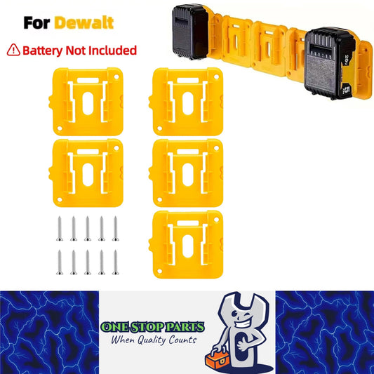 5 x Battery Holders Wall Mount Battery Storage Dock for Dewalt 18V 20V Battery