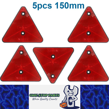 5 x Triangle Reflector 150mm Red Safety Warning Reflector for Truck Trailer RV