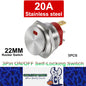 5 x Red LED 22mm Metal Rocker Switch 12-24V 20A 3Pin ON/OFF Self-Locking Switch