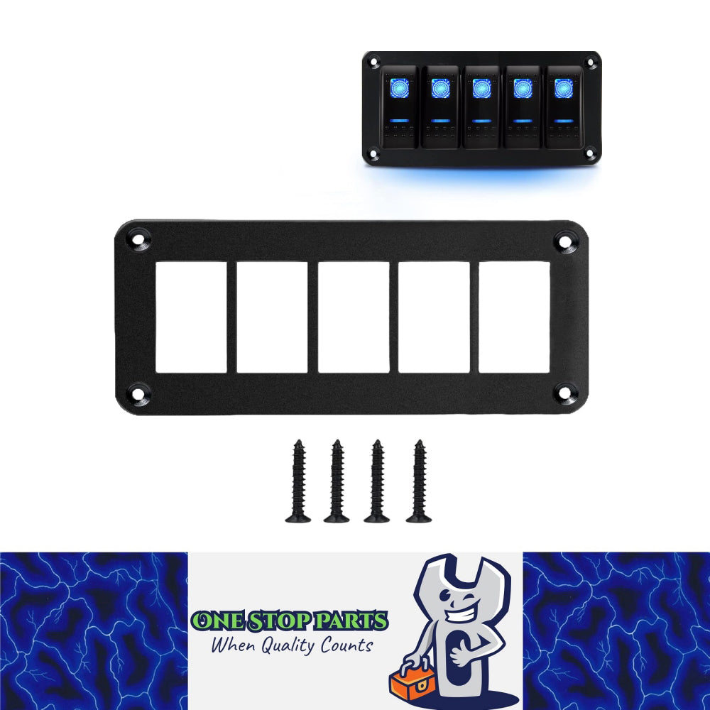 5 Gang Rocker Switch Panel Holder Alloy Frame suits 37 x 21mm Carling ARB Switch