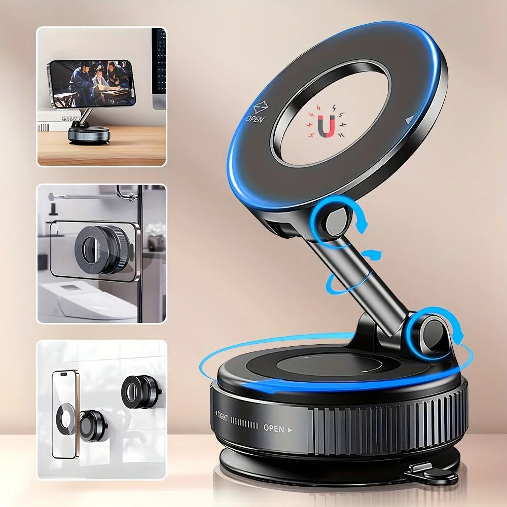 360° Rotating Magnetic Car Phone Holder Retractable & Foldable Cell Phone Stand