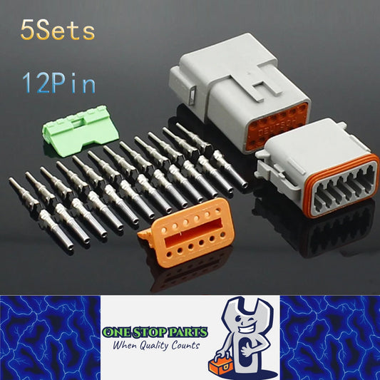 5 Sets 12 Pin Deutsch DT Connectors 12 Way Waterproof Male and Female Plugs