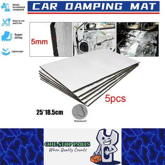 5 sheets 250mm x 180mm x 5mm Sound deadner heat insulator sticky mat