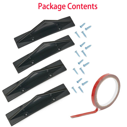 4 x Universal Rear Bumper Diffuser Lip Spoiler Fin Trim for Car Scratch Guard