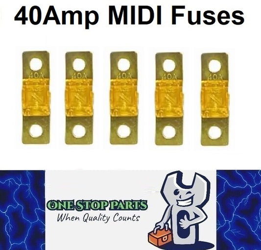 5 x 40A MIDI Fuses ANS 40 Amp Fuses 41mm x 12mm 4wd Caravan Truck Bus Fuses 5pcs