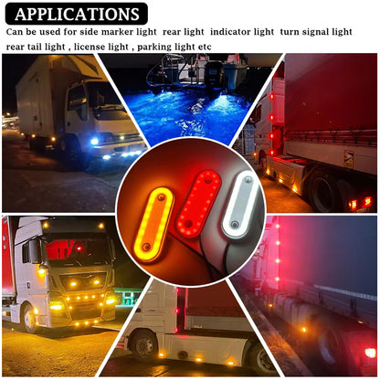 5 x Amber LED Side Marker Lamps 20SMD 12V-24V LED Marker Lights with Reflector