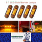 5 x Amber LED Side Marker Lamps 12V/24V Multivolt LED Side Marker Lights (5pcs)