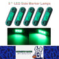 5 x Green LED Side Marker Lamps 12V/24V Multivolt LED Side Marker Lights (5pcs)