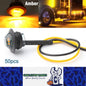 50 x Amber Round LED Side Marker Lamps 1.91CM 3LED 12V LED Side Marker Lamps