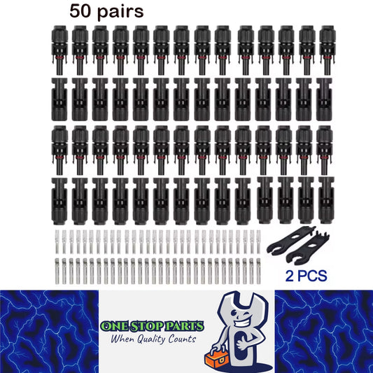 50 Pairs Solar Connectors 1000V 30A Solar Panel Branch MC4 PV Connectors