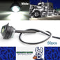 50 x White Round LED Front Marker Lamps 1.91CM 3LED 12V LED Front Marker Lights