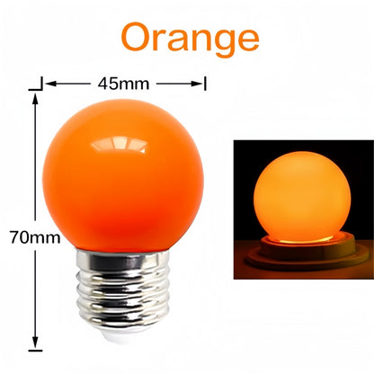 Orange 12V E27 1W LED Bubble Globe Frosted Orange Lens LED Bulb ideal for sign