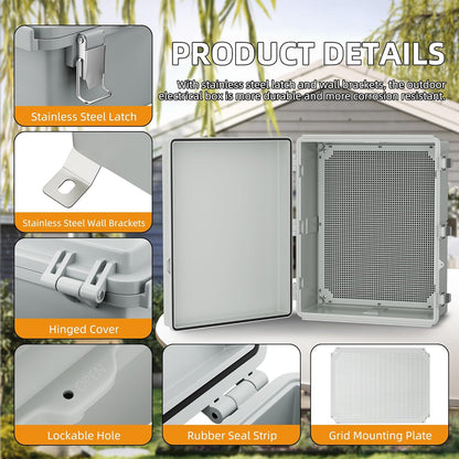 Waterproof Outdoor Electrical Box 500x400x200MM Plastic Junction Enclosure Box