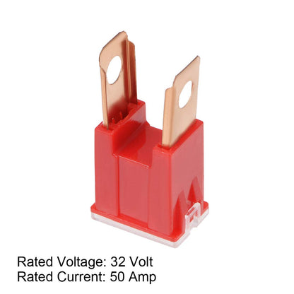 1 x 50Amp Red Large Male Slow Blow Fuse Block 15mmx22mmx43mm High 50A Fuse 1pc
