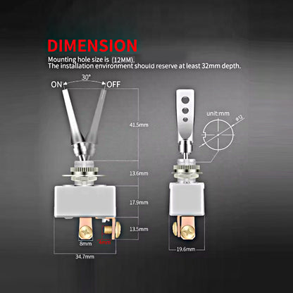 1 x Waterproof Toggle Switch 50 Amp 12V Heavy Duty Aluminum ON/OFF with Cover